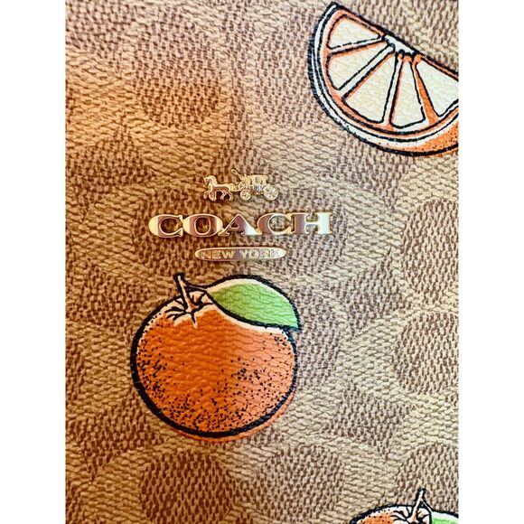 Coach Mollie Satchel Signature Canvas Orange Print Tan Multi NWT Crossbody - Picture 9 of 15